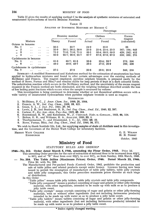 Ministry of Food.—statutory rules and orders