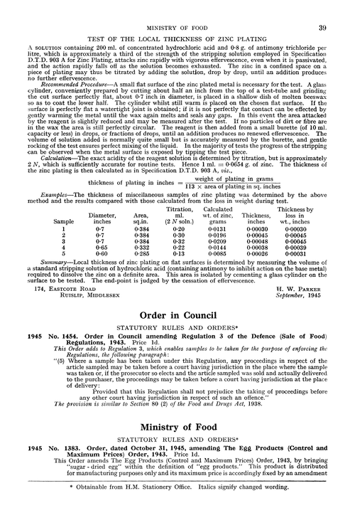 Order in Council.—statutory rules and orders