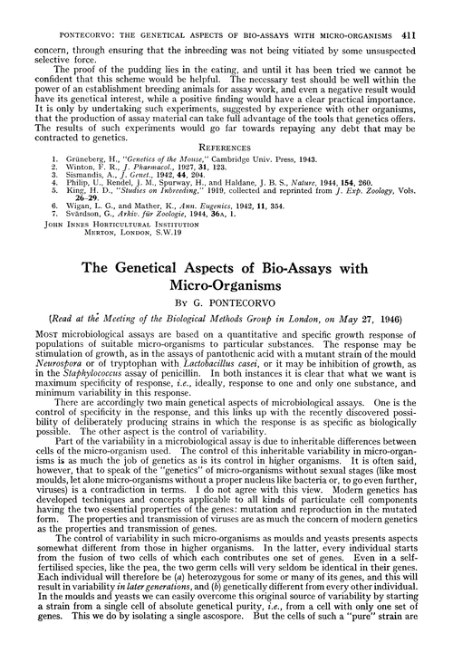 The genetical aspects of bio-assays with micro-organisms