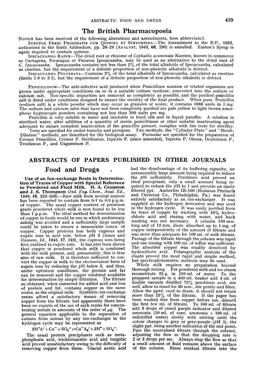 The British Pharmacopoeia