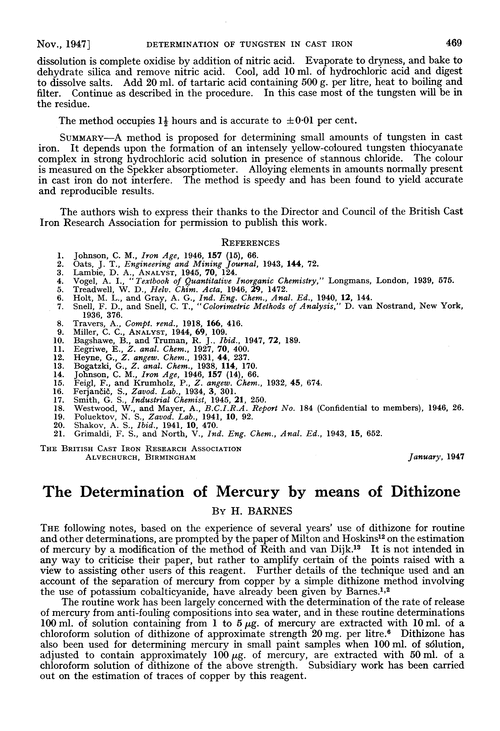 The determination of mercury by means of dithizone