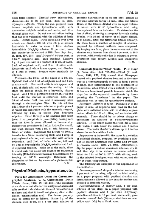 Physical methods, apparatus, etc.