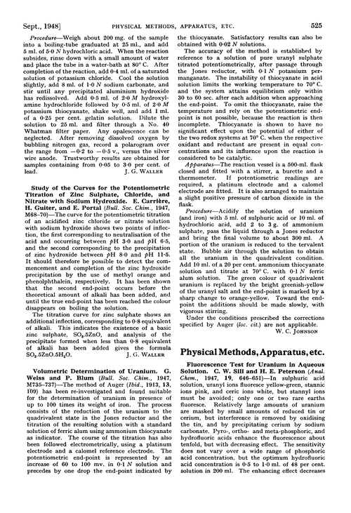Abstracts of papers published in other journals. Physical methods, apparatus, etc.