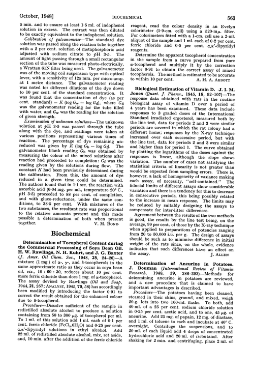 Abstracts of papers published in other journals. Biochemical