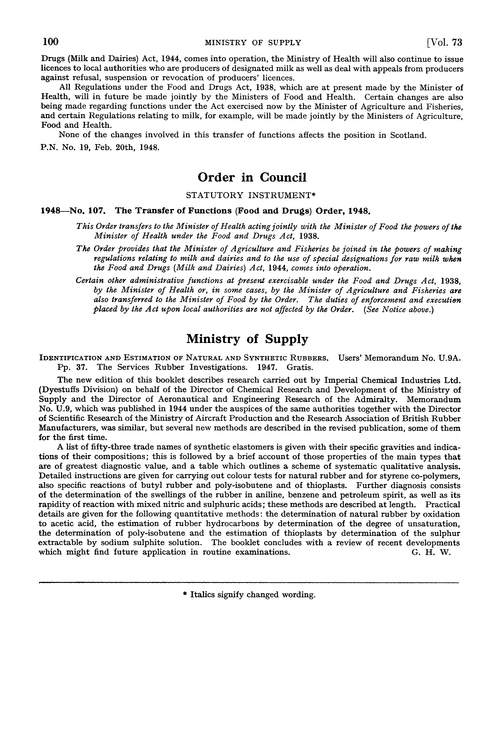 Order in Council. Statutory instrument