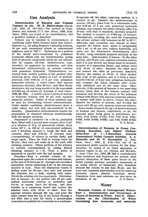 Abstracts of papers published in other journals. Water