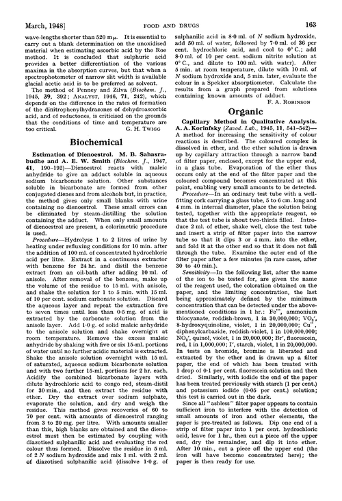 Abstracts of papers published in other journals. Organic