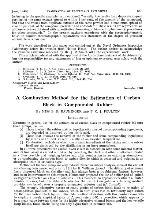 A combustion method for the estimation of carbon black in compounded rubber