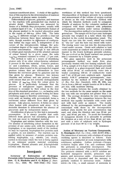 Abstracts of papers published in other journals. Inorganic