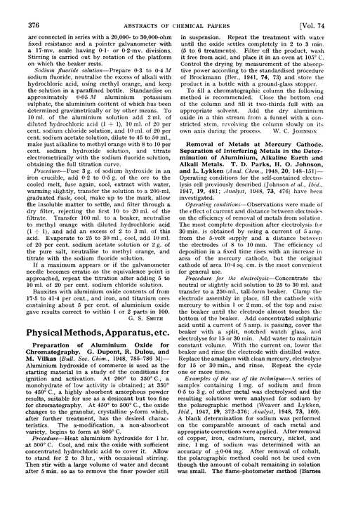 Abstracts of papers published in other journals. Physical methods, apparatus, etc.