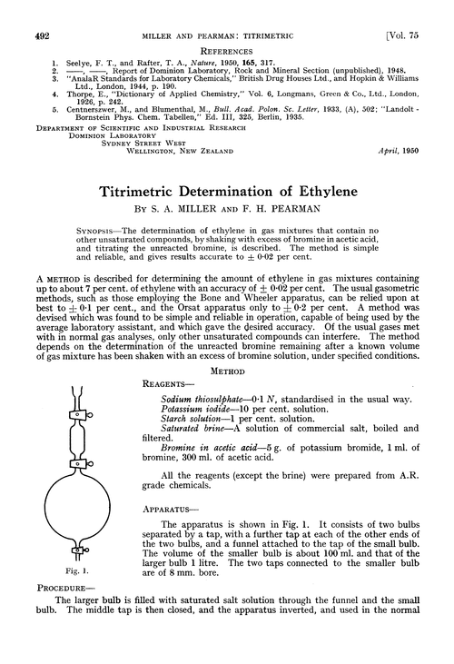Titrimetric determination of ethylene