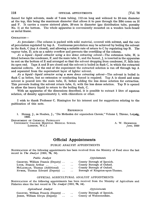 Official appointments