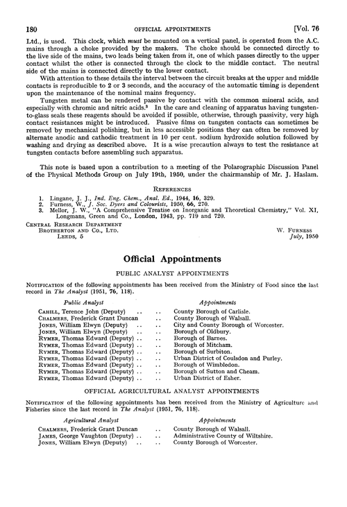 Official appointments