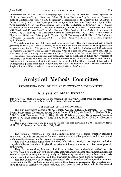 Analysis of meat extract