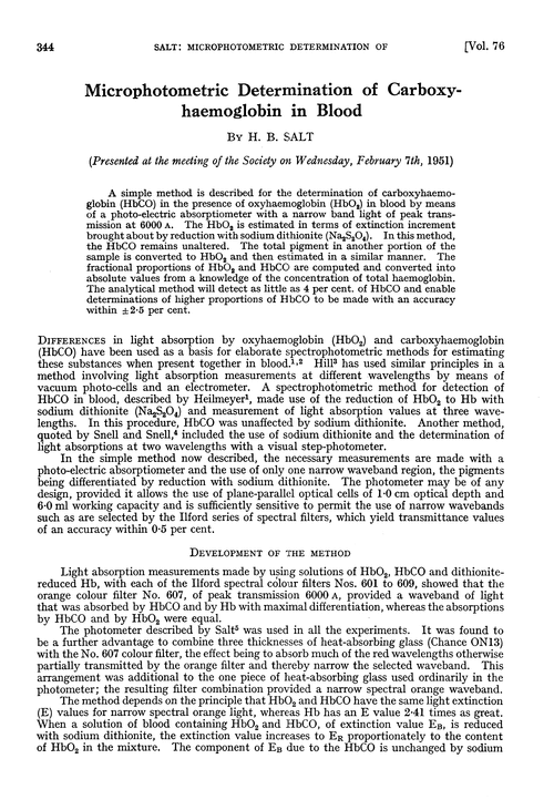 Microphotometric determination of carboxyhaemoglobin in blood