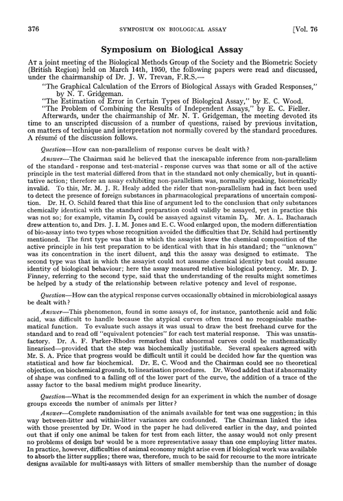 Symposium on biological assay