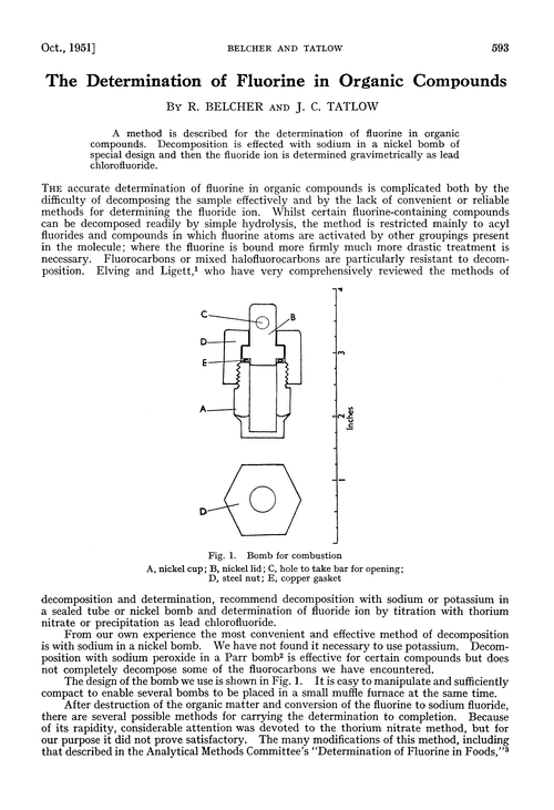 The determination of fluorine in organic compounds