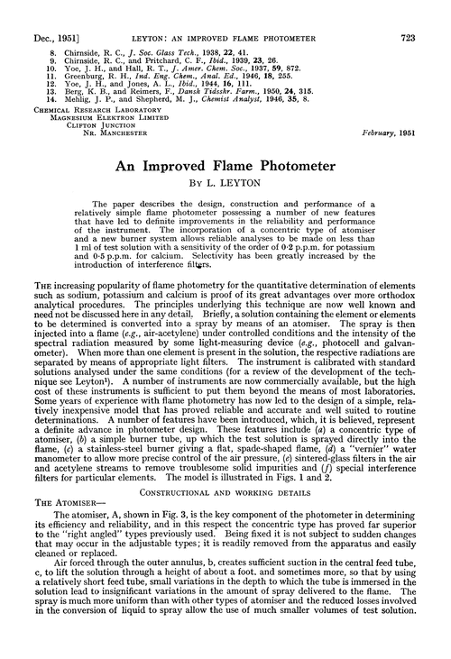 An improved flame photometer