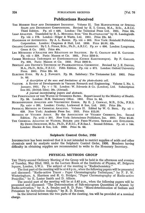 Publications received