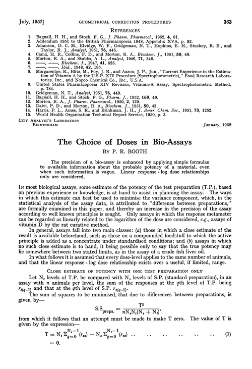 The choice of doses in bio-assays