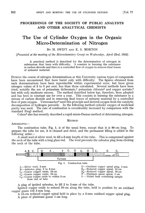 The use of cylinder oxygen in the organic micro-determination of nitrogen