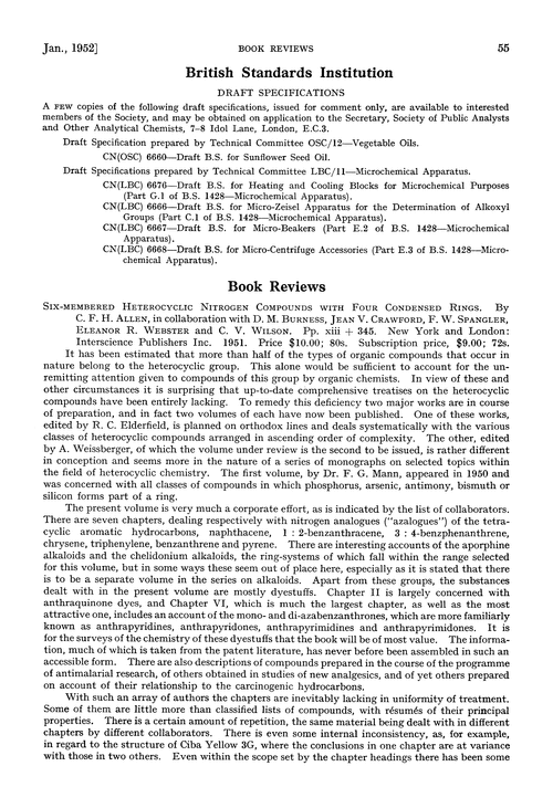 British Standards Institution. Draft specifications