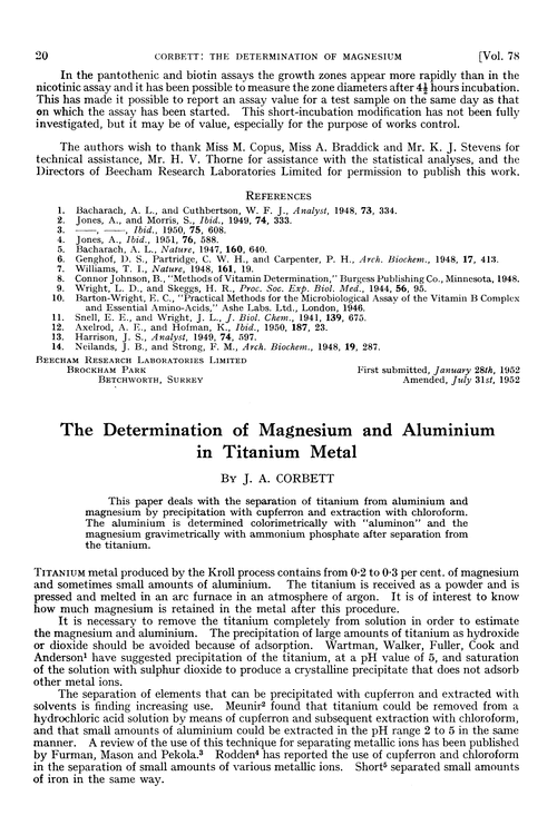 The determination of magnesium and aluminium in titanium metal