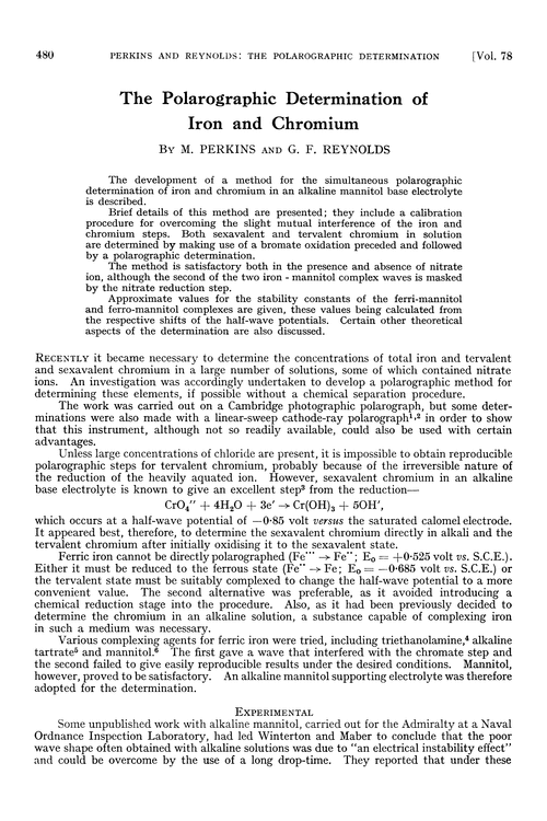 The polarographic determination of iron and chromium