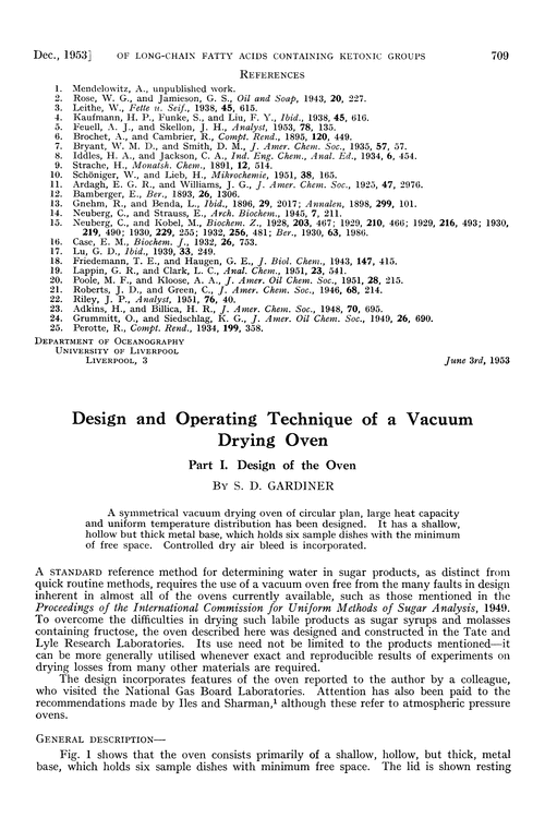 Design and operating technique of a vacuum drying oven. Part I. Design of the oven