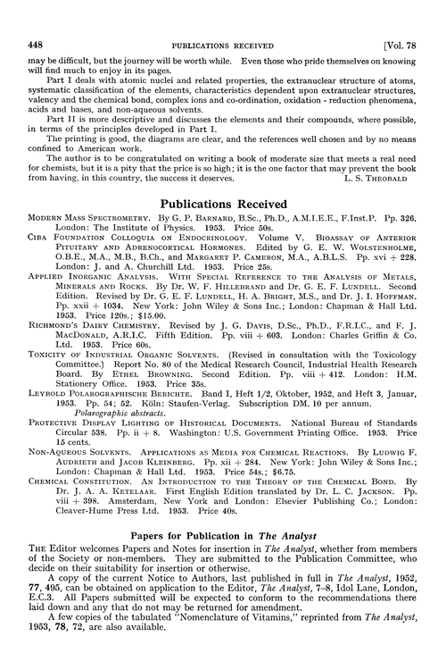 Paper for publication in The Analyst