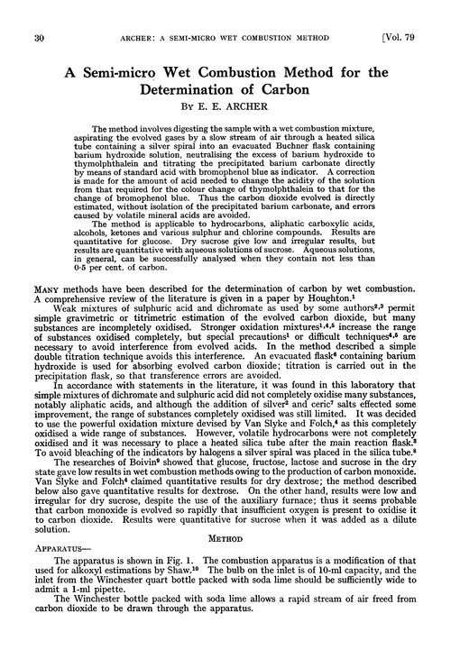 A semi-micro wet combustion method for the determination of carbon