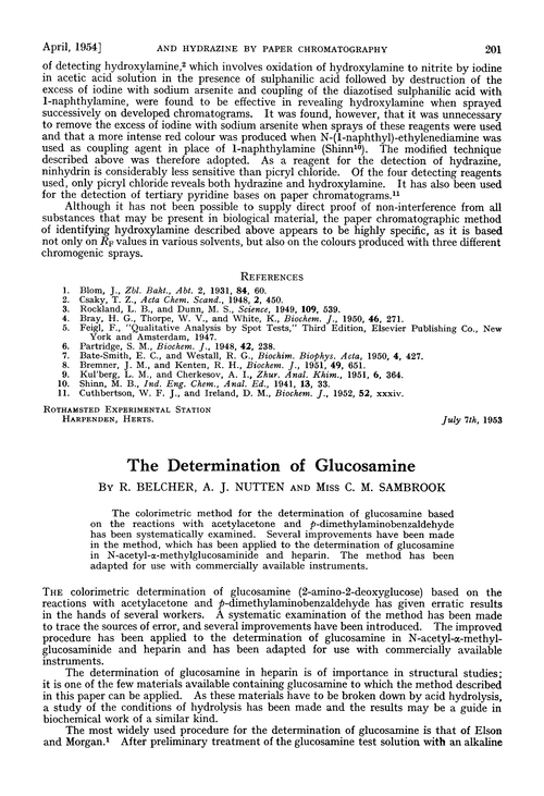 The determination of glucosamine