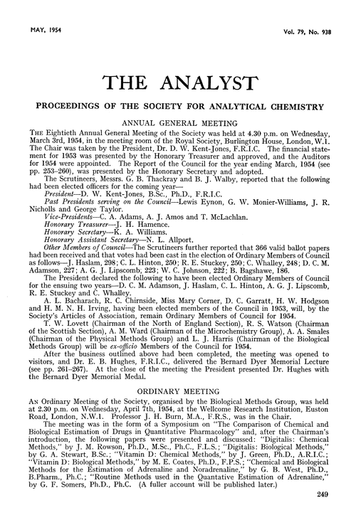 Proceedings of the Society for Analytical Chemistry
