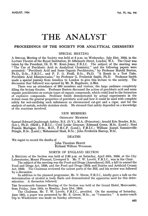 Proceedings of the Society for Analytical Chemistry
