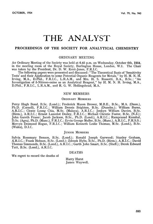 Proceedings of the Society for Analytical Chemistry