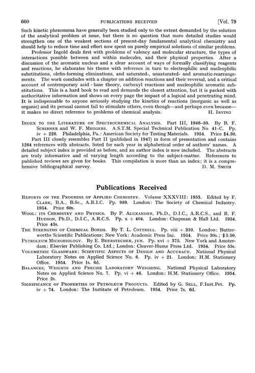 Publications received