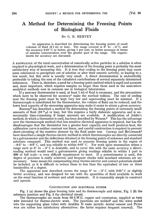 A method for determining the freezing points of biological fluids