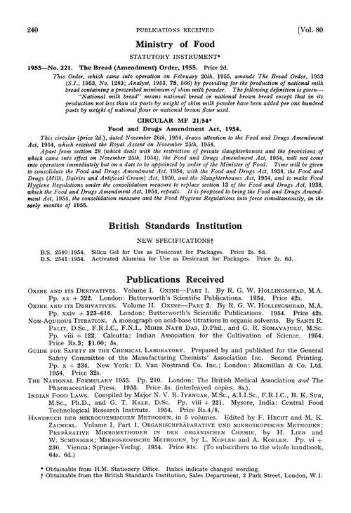Ministry of Food.—statutory instrument
