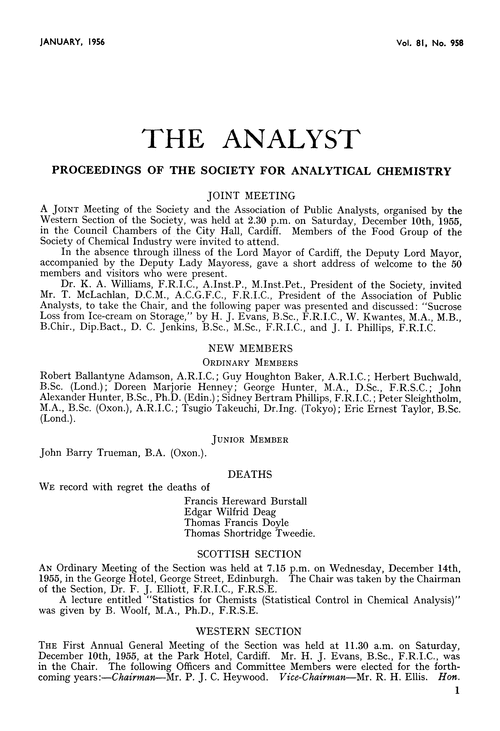 Proceedings of the Society for Analytical Chemistry