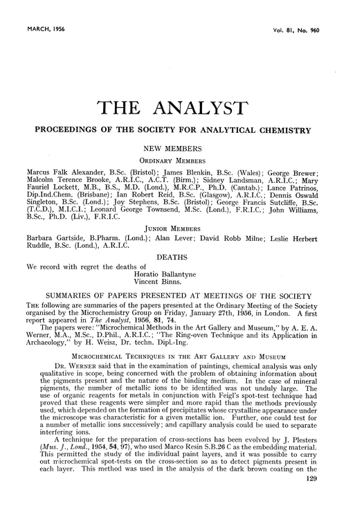 Proceedings of the Society for Analytical Chemistry