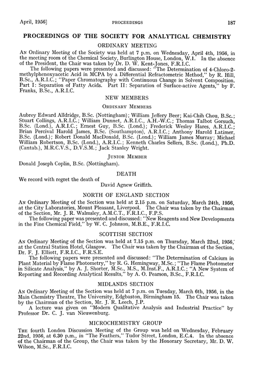 Proceedings of the Society for Analytical Chemistry