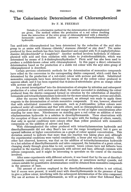 The colorimetric determination of chloramphenicol