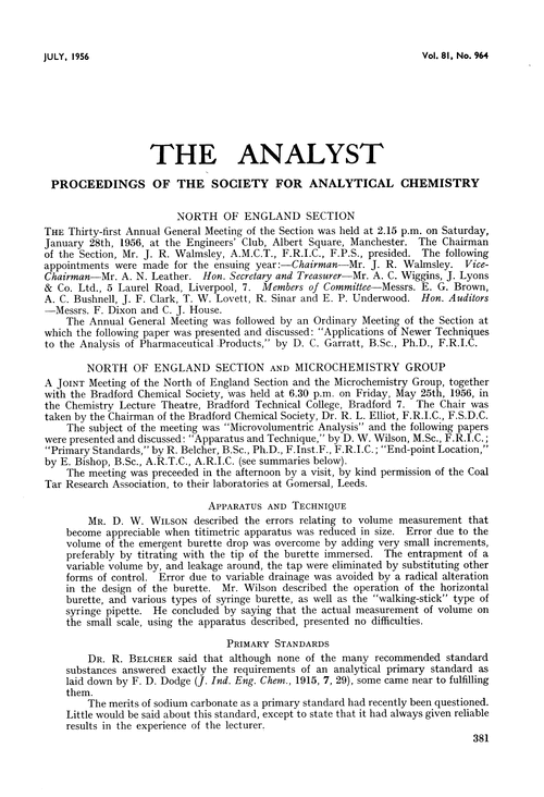 Proceedings of the Society for Analytical Chemistry