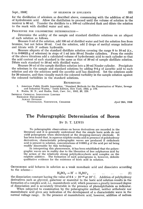 The polarographic determination of boron