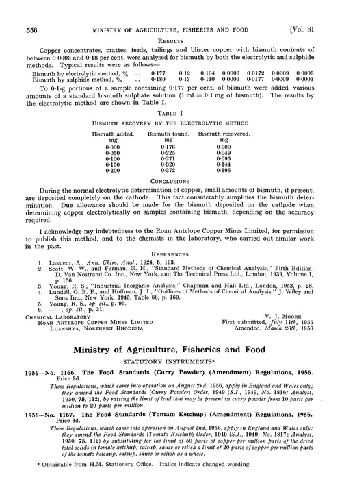 Ministry of Agriculture, Fisheries and Food. Statutory instruments