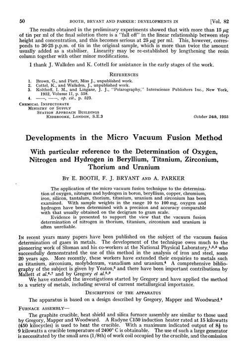 Developments in the micro vacuum fusion method with particular