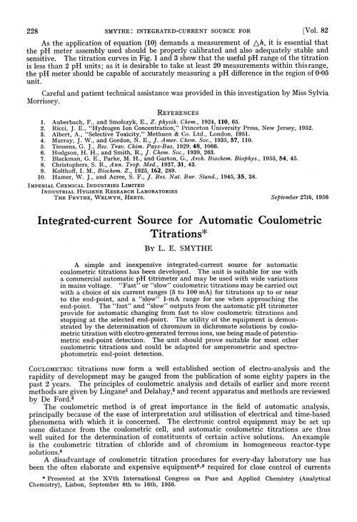 Integratedcurrent source for automatic coulometric titrations