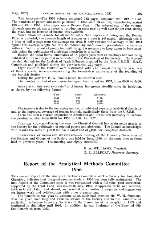 Report of the Analytical Methods Committee, 1956