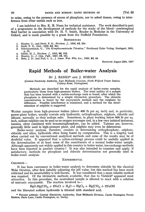 Rapid methods of boiler-water analysis