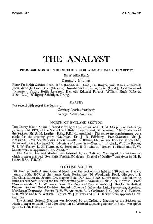 Proceedings of the Society for Analytical Chemistry
